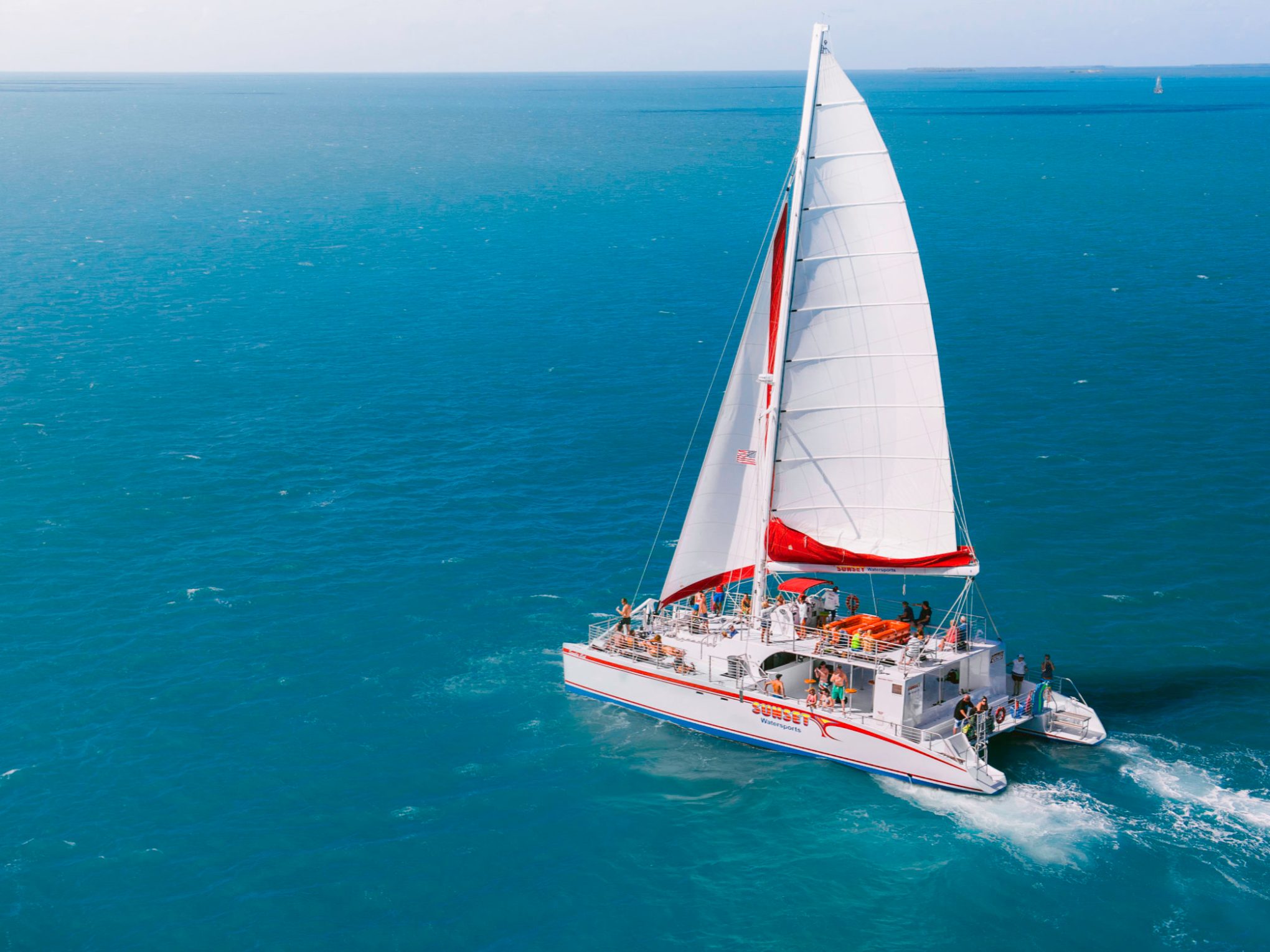 sandie cat boat sailing in key west