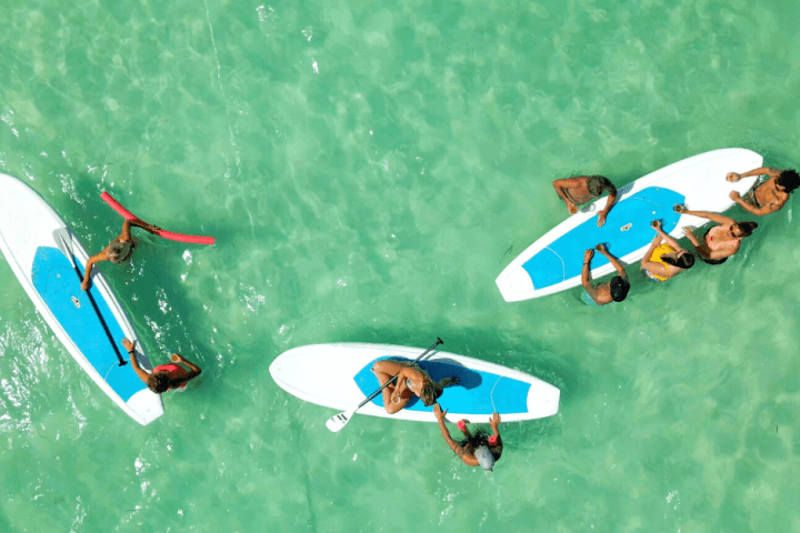 paddleboards at sandbar in key west