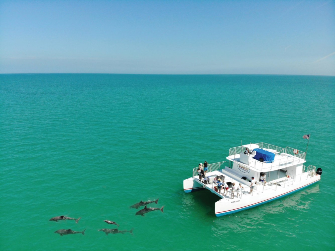 dolphin tour boat in the gulf of mexico key west