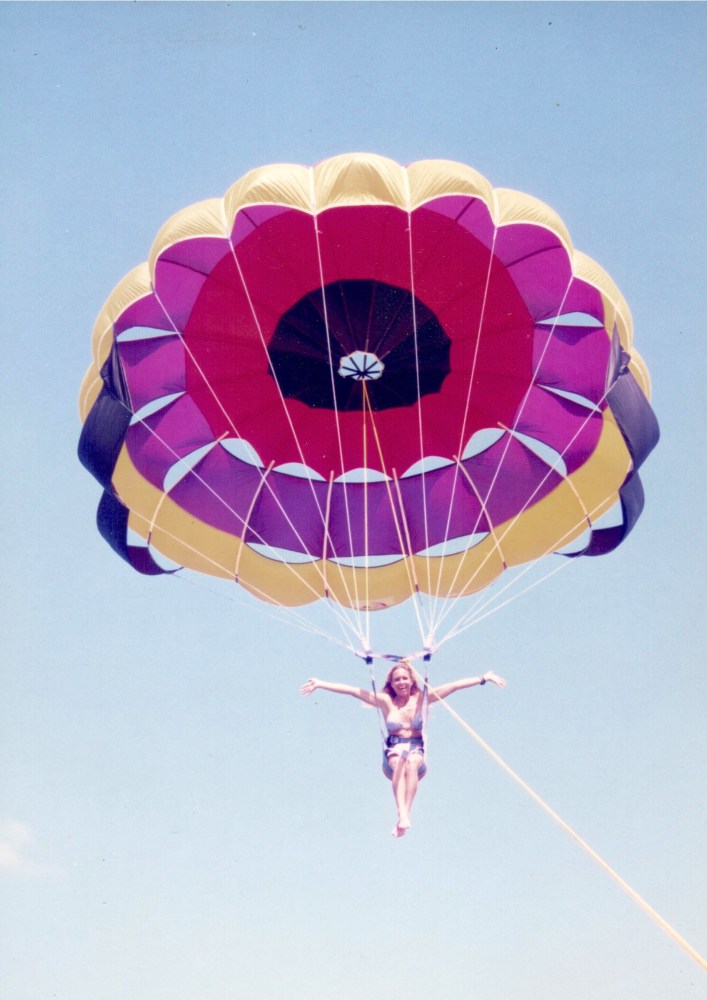 old school parasail flight in key west florida sunset watersports