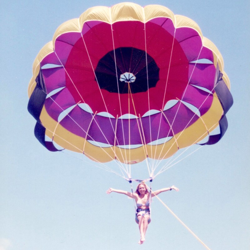 old school parasail flight in key west florida sunset watersports