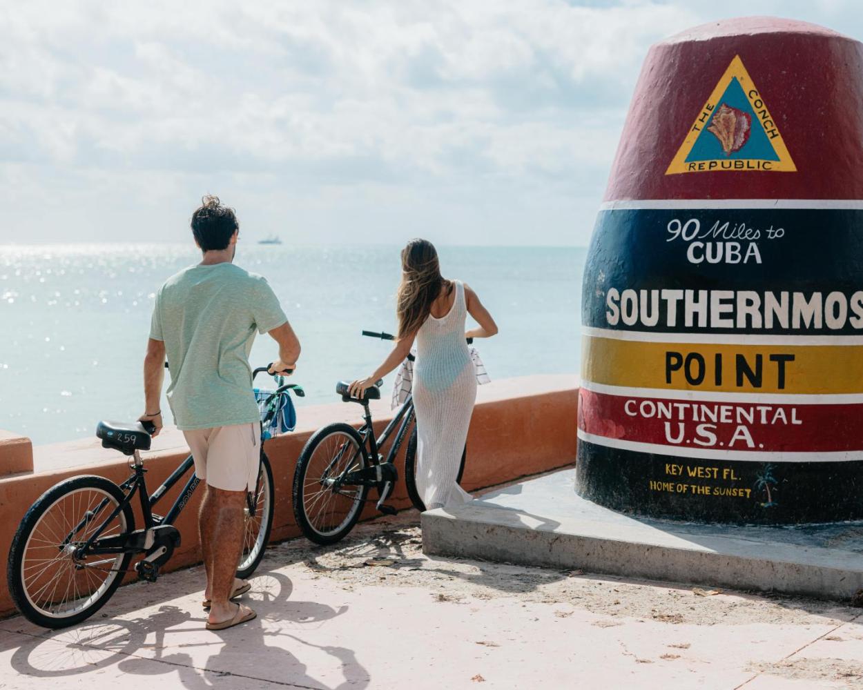Southernmost Point buoy in Key West. Sunset Watersports