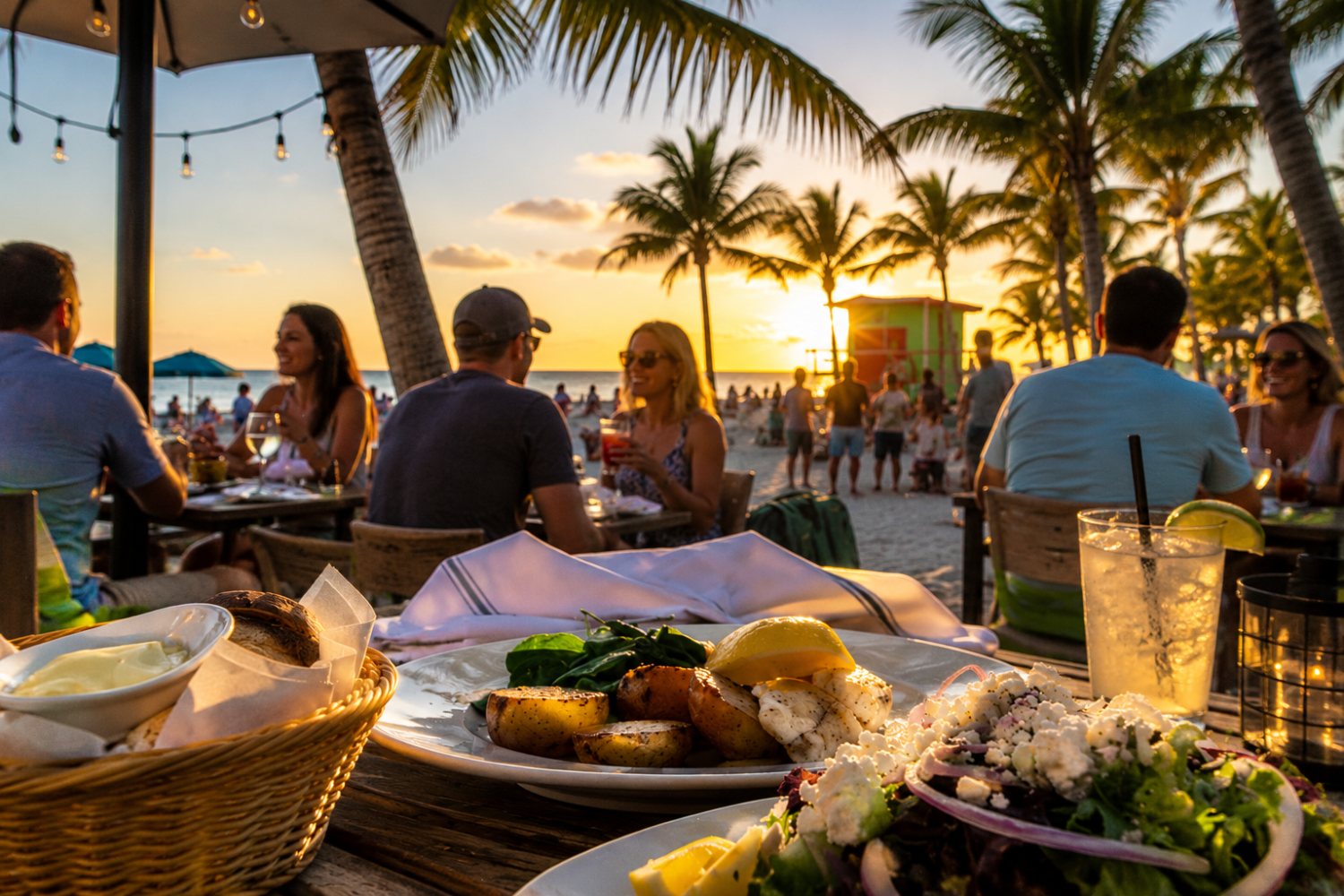 Dining on Higgs Beach Sunset Watersports Key West