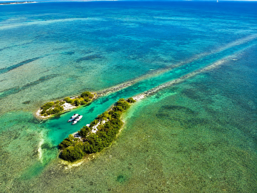 Split Rock / Destroyer Key near Key West from above