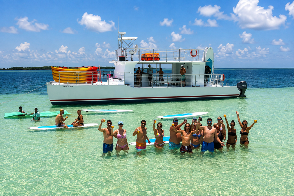 Guests enjoying a Key West sandbar trip with Sunset Watersports